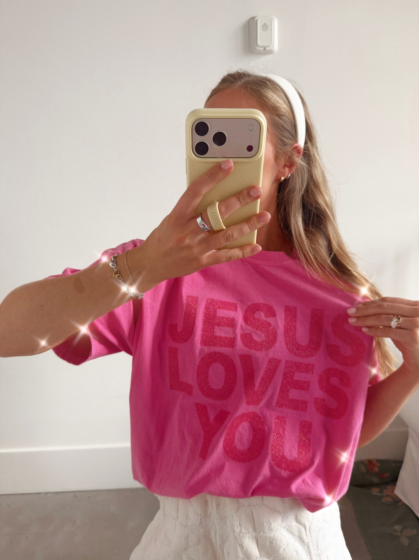 Glitter Jesus Loves You Tee
