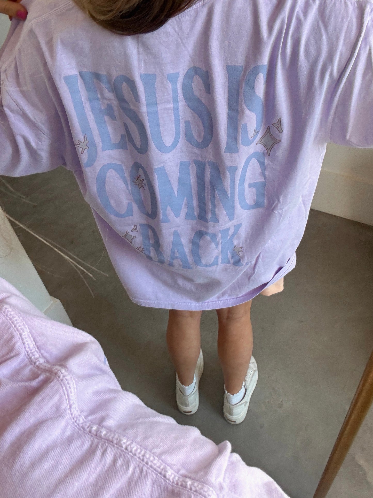 Jesus is Coming Back Comfort Colors Tee - Lilac
