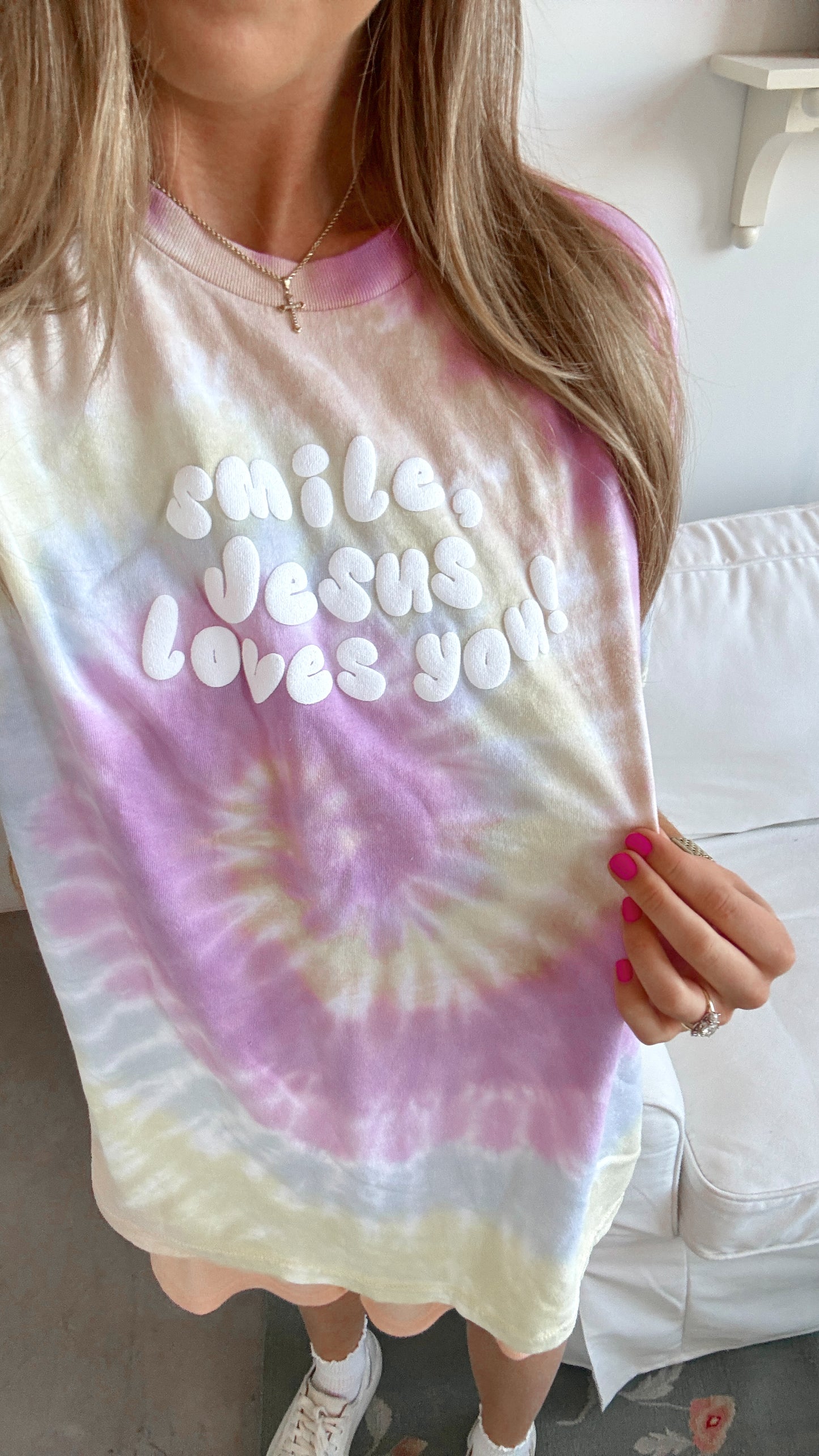 Smile Jesus Loves You Tie Dye Tee - Limited Edition