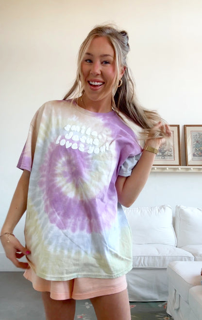 Smile Jesus Loves You Tie Dye Tee - Limited Edition