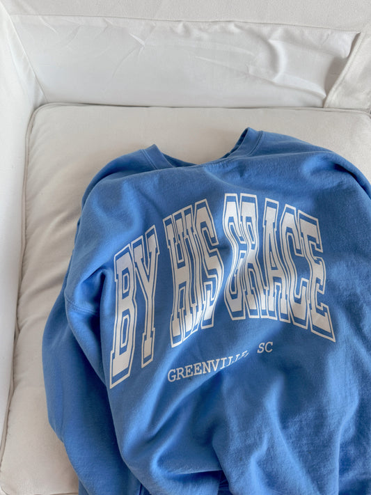 Retro BHG Varsity Pullover - Carolina Blue
