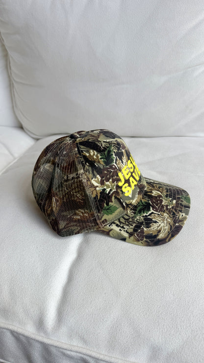 Jesus Saves Vintage Camo Trucker Hat