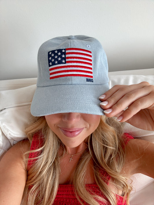 Classic American Denim Vintage Flag Cap