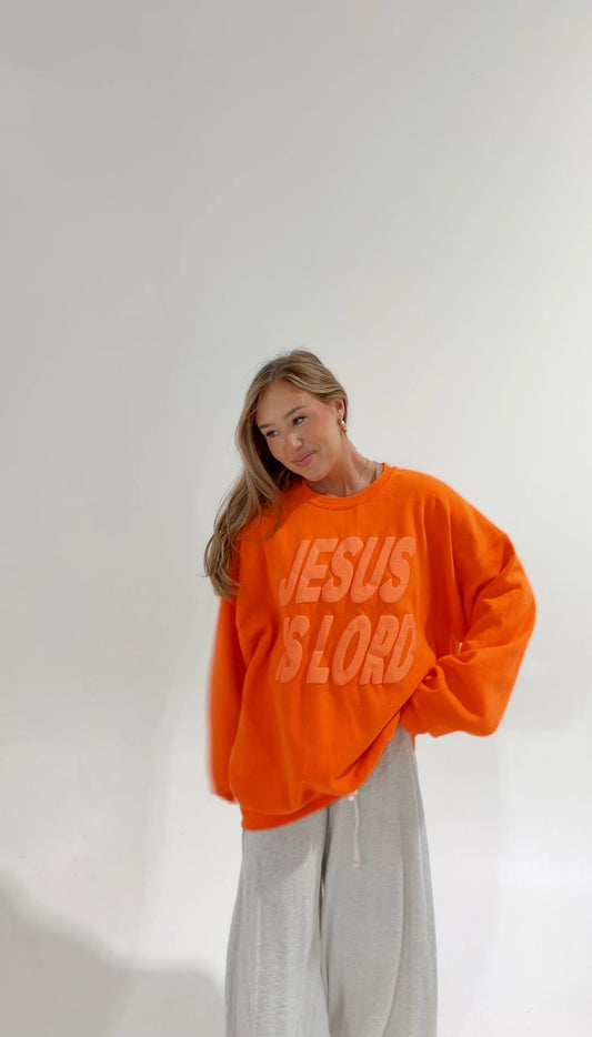 Tropical Orange Jesus Is Lord Pullover