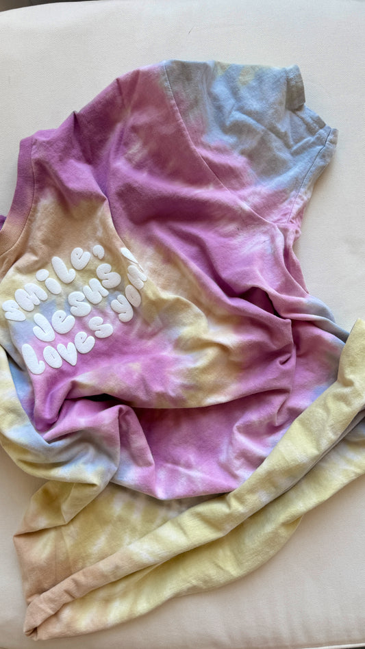 Smile Jesus Loves You Tie Dye Tee - Limited Edition