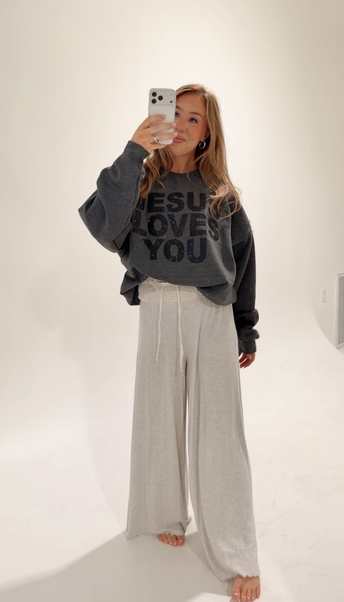 Heather Charcoal Glitter JLY Pullover
