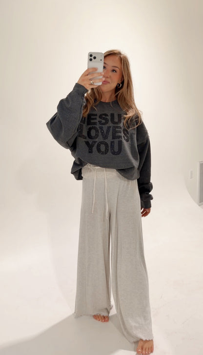 Heather Charcoal Glitter JLY Pullover