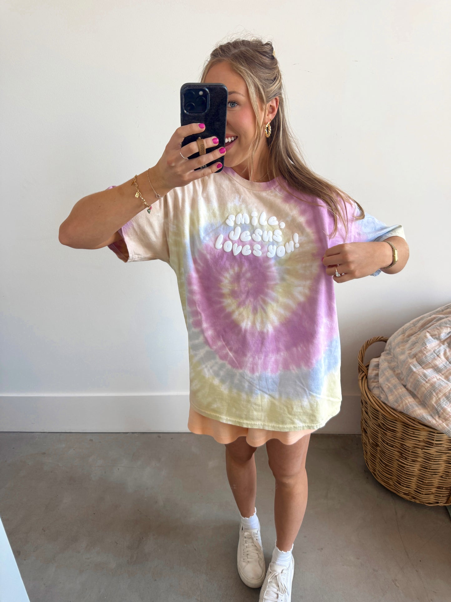 Smile Jesus Loves You Tie Dye Tee - Limited Edition