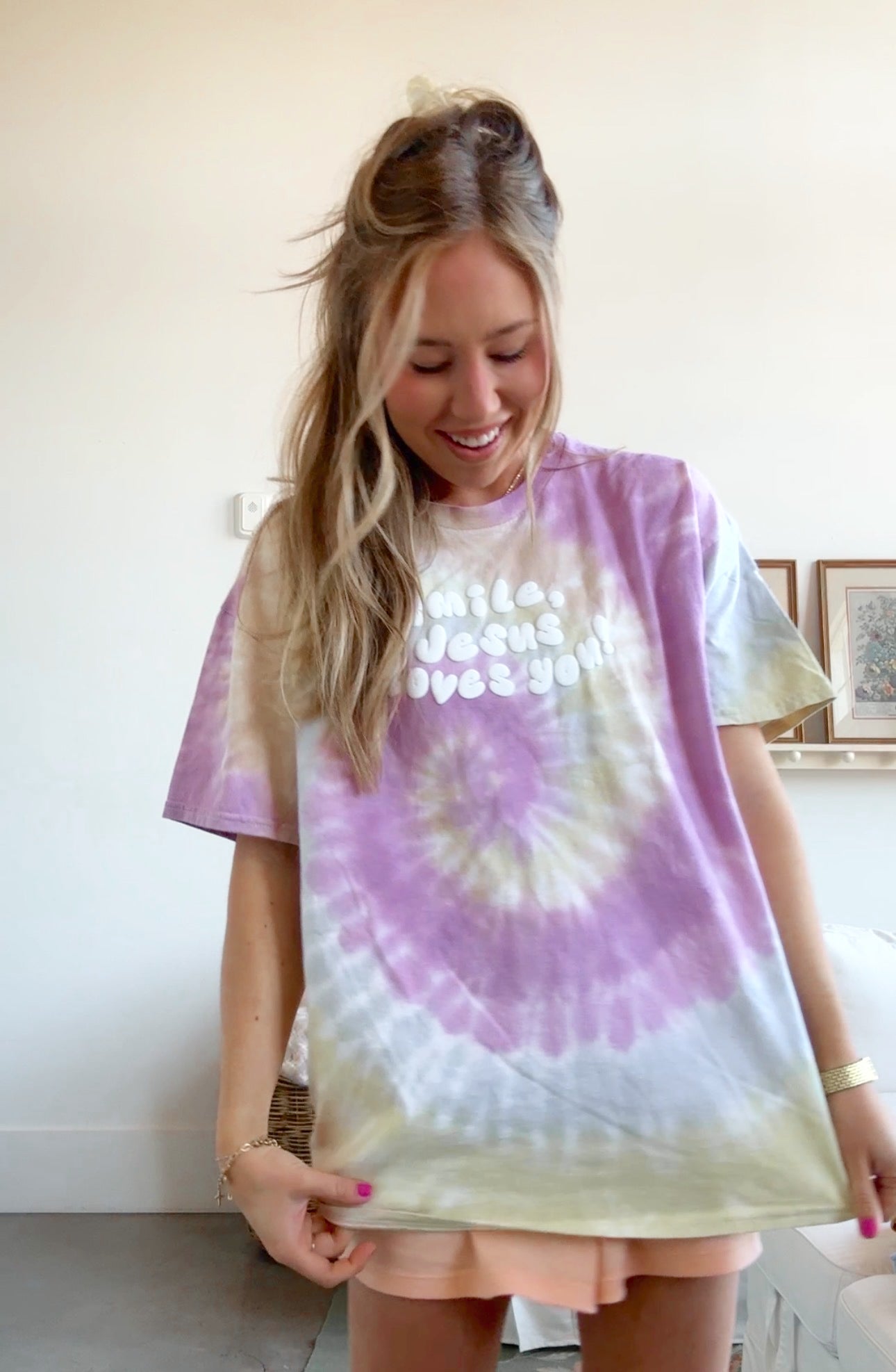 Smile Jesus Loves You Tie Dye Tee - Limited Edition