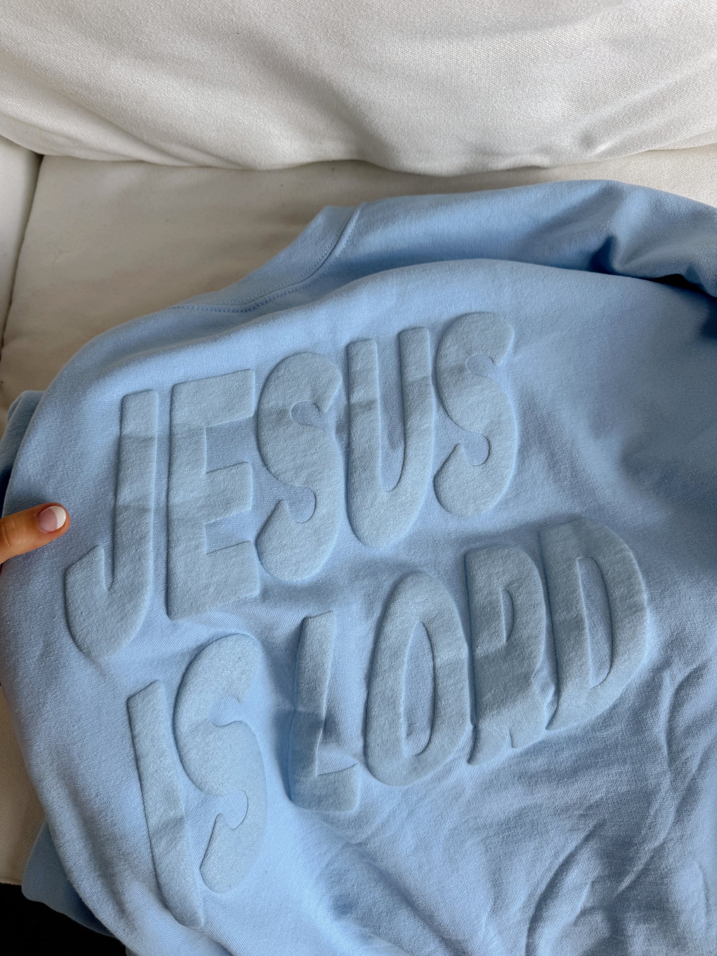 Heavenly Blue Jesus Is Lord Pullover