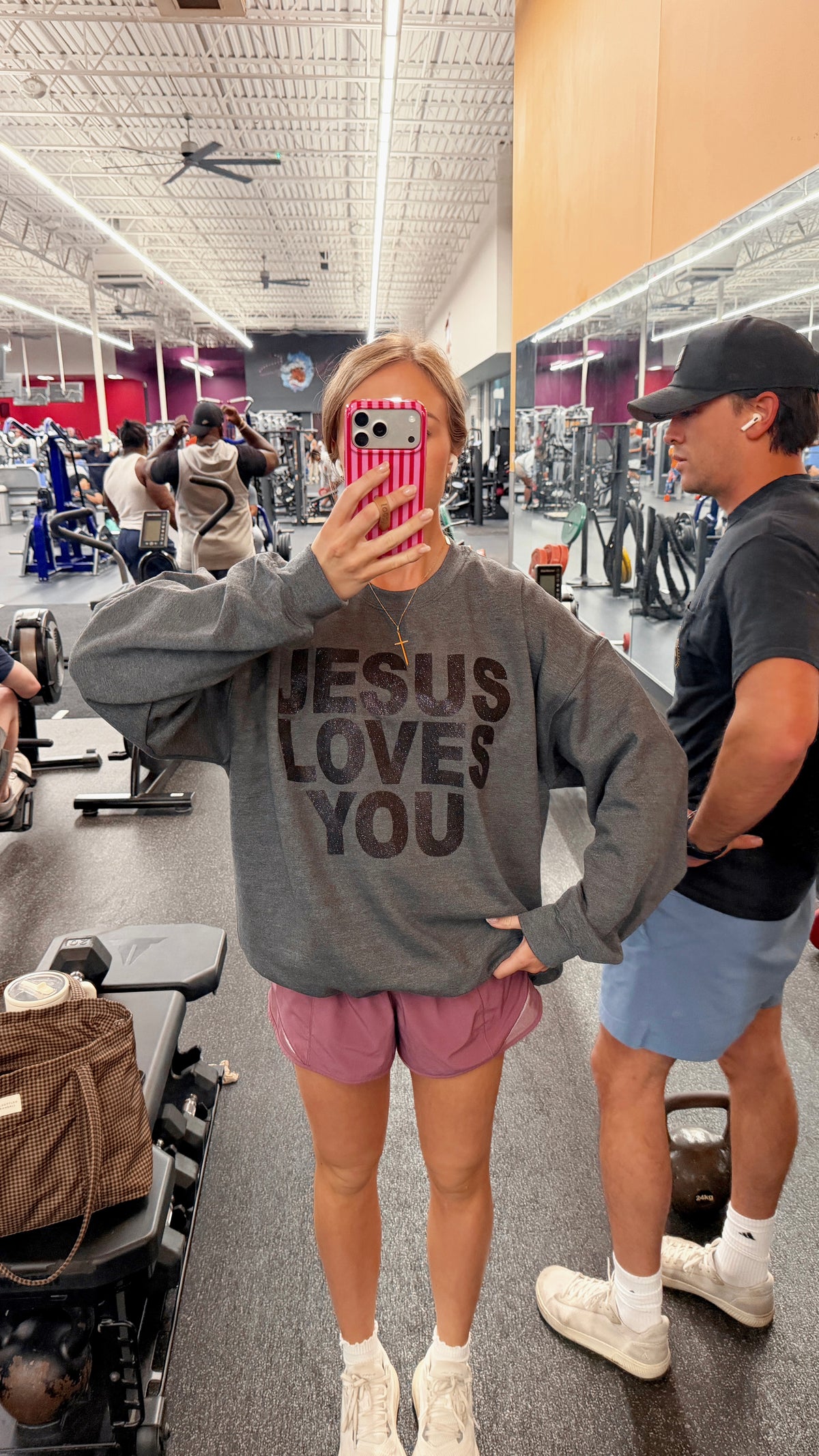 Heather Charcoal Glitter JLY Pullover