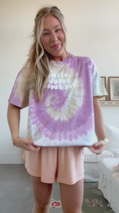 Smile Jesus Loves You Tie Dye Tee - Limited Edition