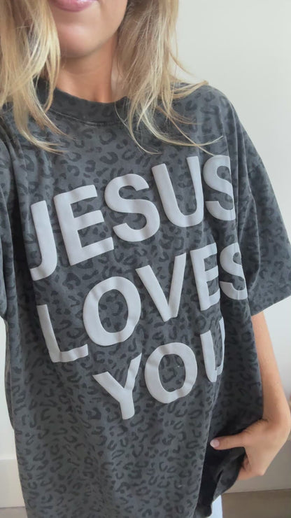 Midnight Leopard Print JLY Cotton Collective Tee